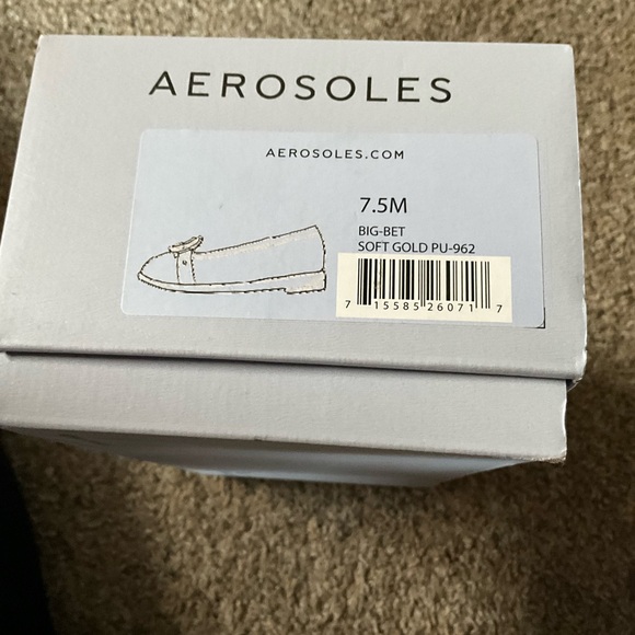Aerosoles Big Bet Gold Metallic Ballet Flat 7.5 - Picture 3 of 5